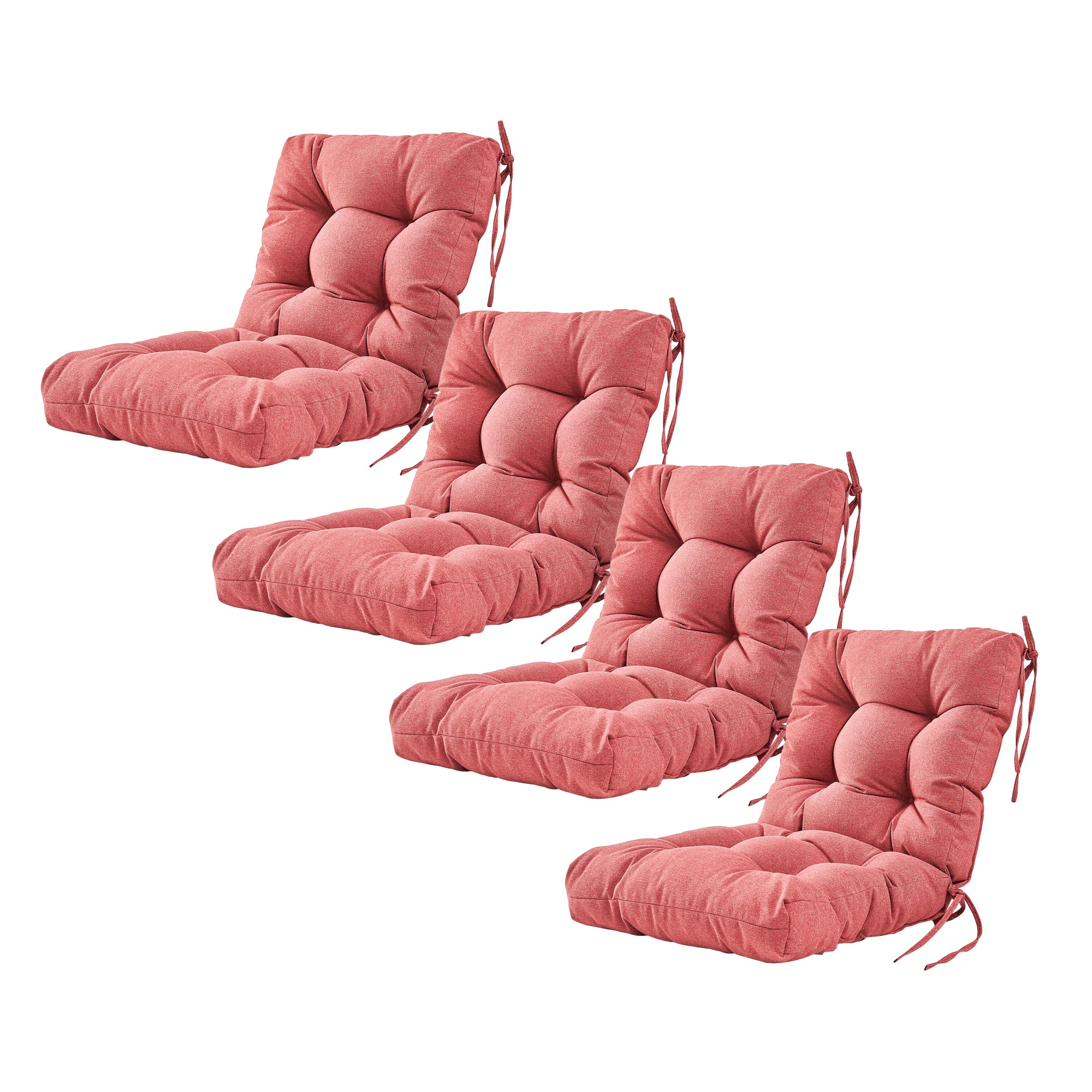 Artplan Outdoor Cushions Wicker Tufted Pillow with Back for Outdoor Furniture, Rocking Chair Cushion Premium Tufted Pads Set of Upper and Lower with Ties