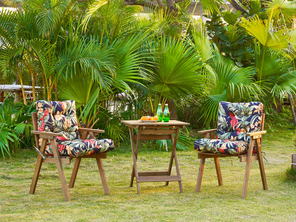 ARTPLAN Patio Chair Cushions Combined Seat and Back,Tufted Outdoor Swivel Chair Cushion with Tie,40"x20"x4",Floral