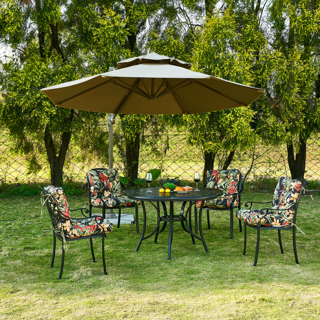 ARTPLAN Patio Chair Cushions Combined Seat and Back,Tufted Outdoor Swivel Chair Cushion with Tie,40"x20"x4",Floral