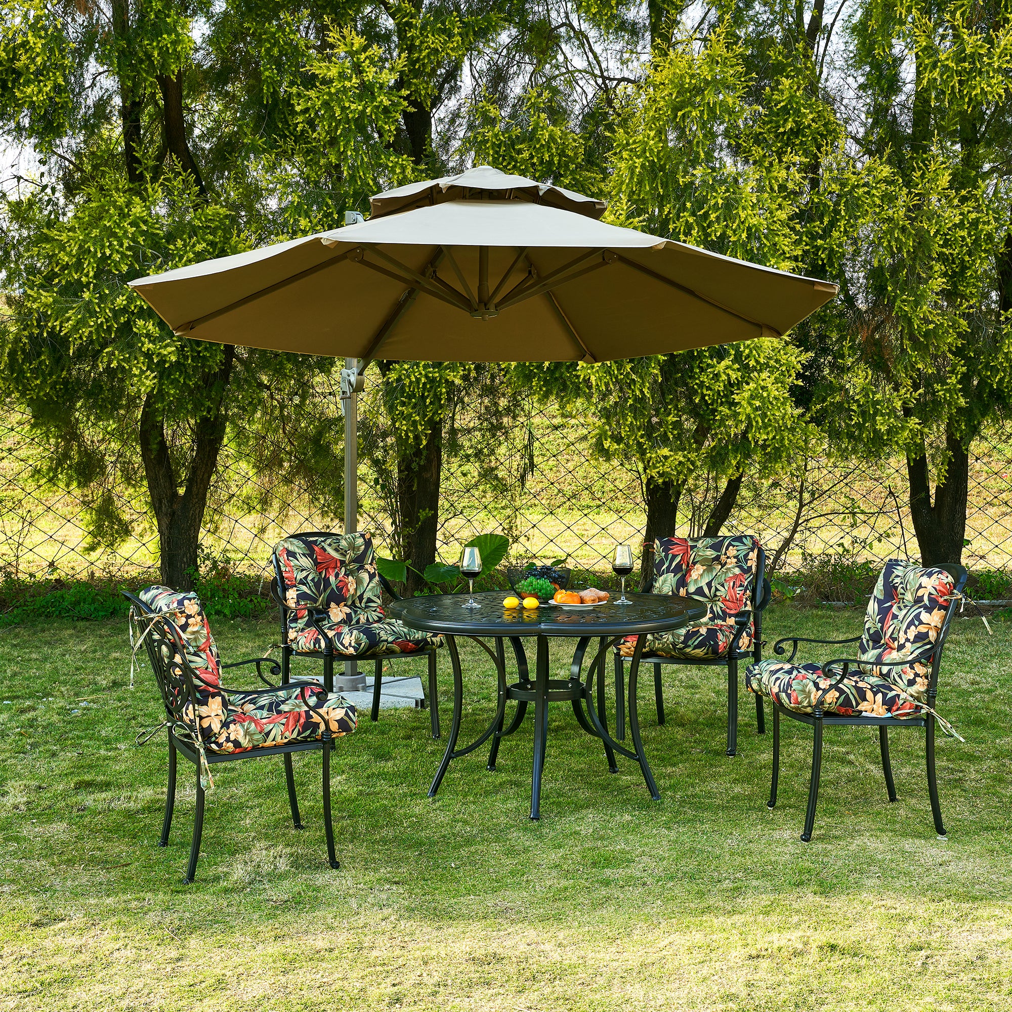 ARTPLAN Patio Chair Cushions Combined Seat and Back,Tufted Outdoor Swivel Chair Cushion with Tie,40"x20"x4",Floral