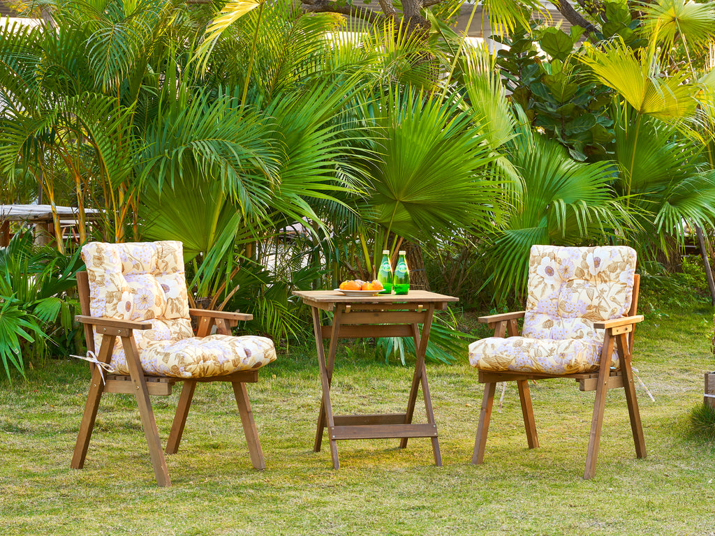 ARTPLAN Patio Chair Cushions Combined Seat and Back,Tufted Outdoor Swivel Chair Cushion with Tie,40"x20"x4",Floral