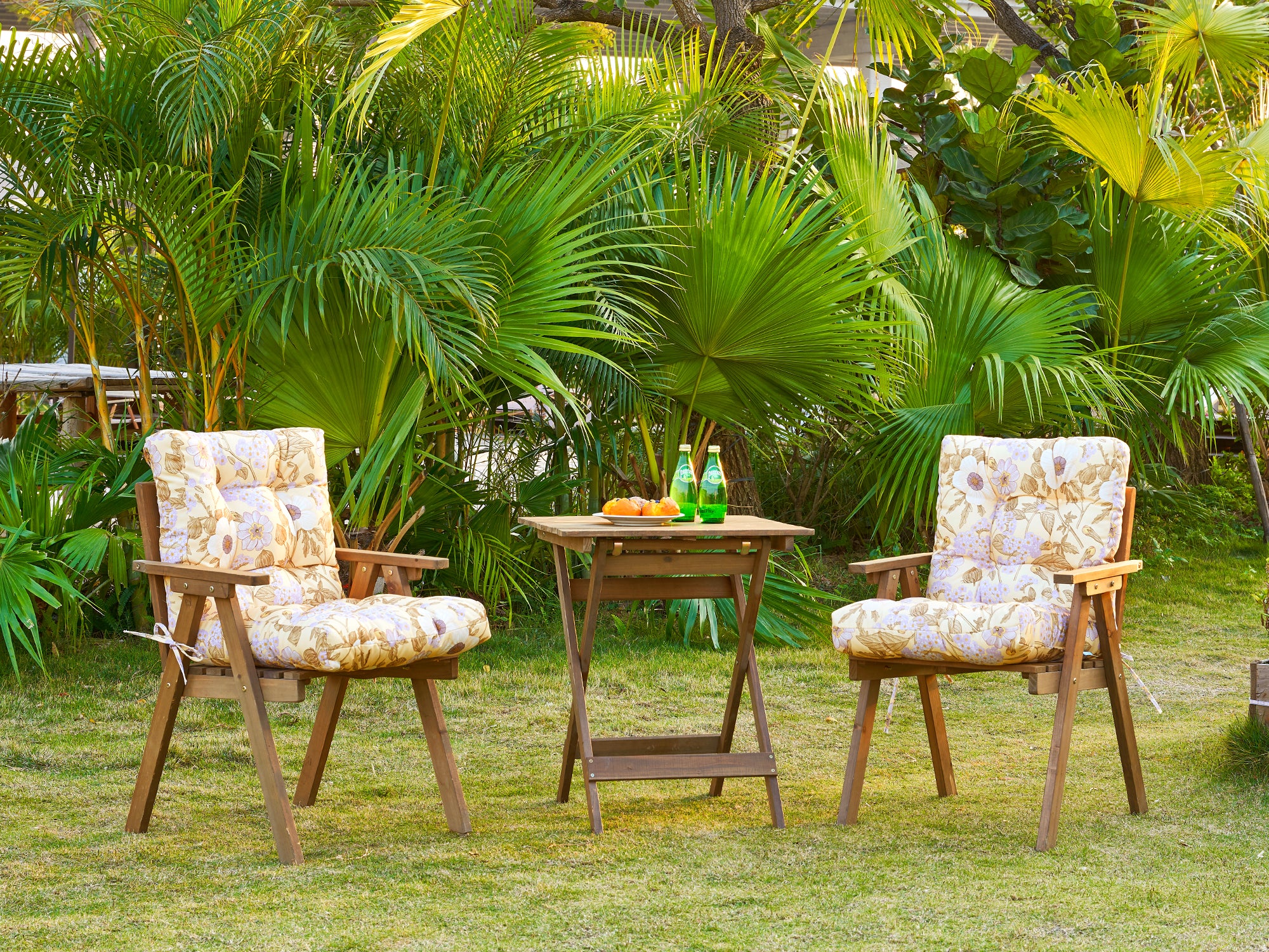 ARTPLAN Patio Chair Cushions Combined Seat and Back,Tufted Outdoor Swivel Chair Cushion with Tie,40"x20"x4",Floral