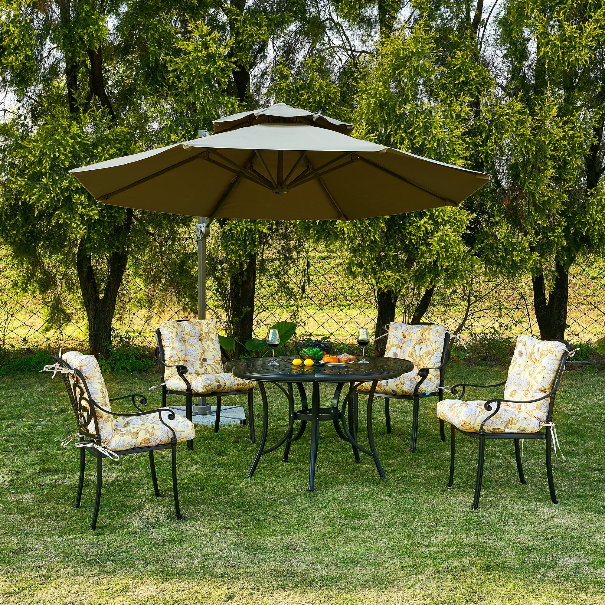 ARTPLAN Patio Chair Cushions Combined Seat and Back,Tufted Outdoor Swivel Chair Cushion with Tie,40"x20"x4",Floral