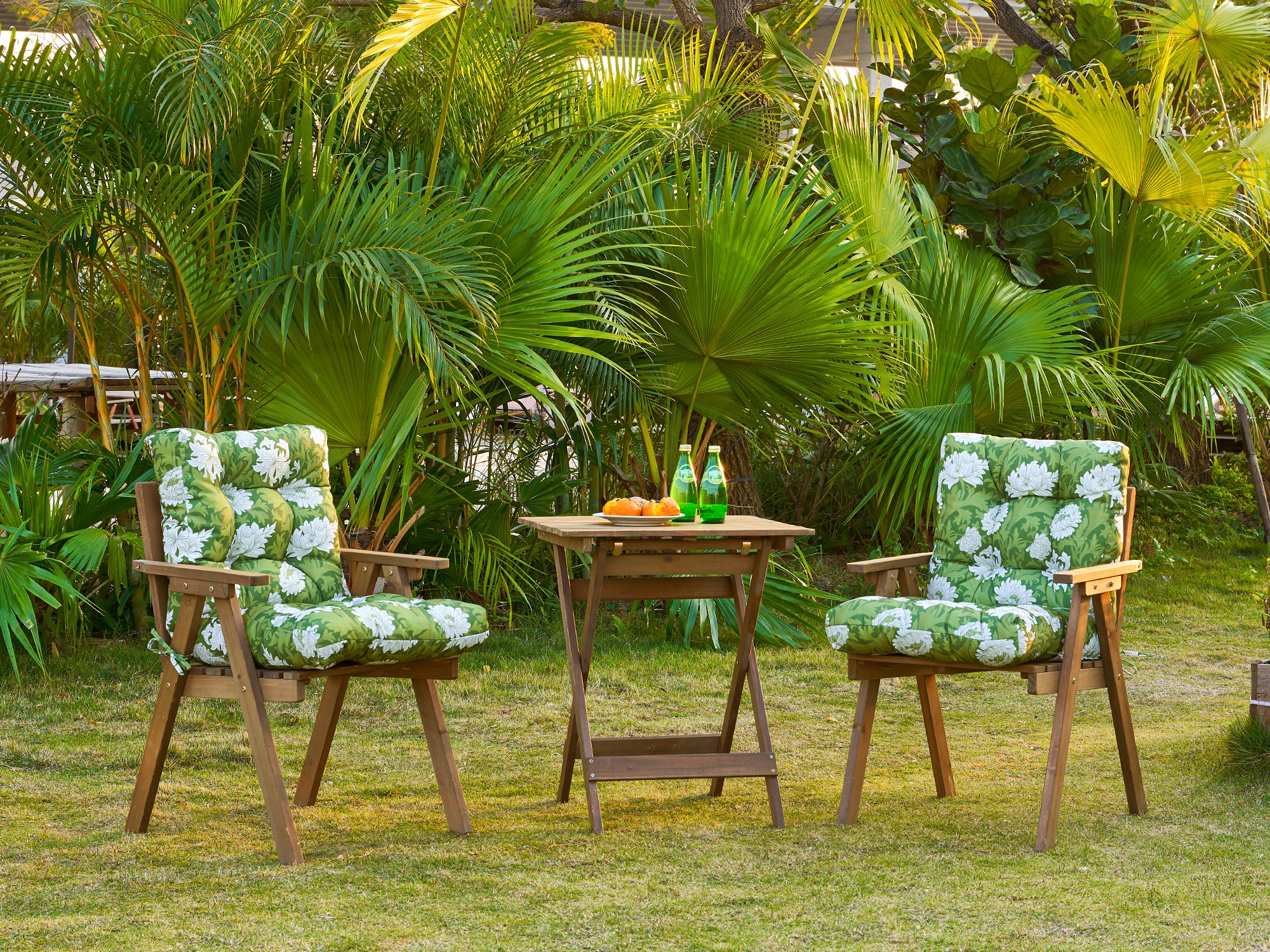 ARTPLAN Patio Chair Cushions Combined Seat and Back,Tufted Outdoor Swivel Chair Cushion with Tie,40"x20"x4",Floral