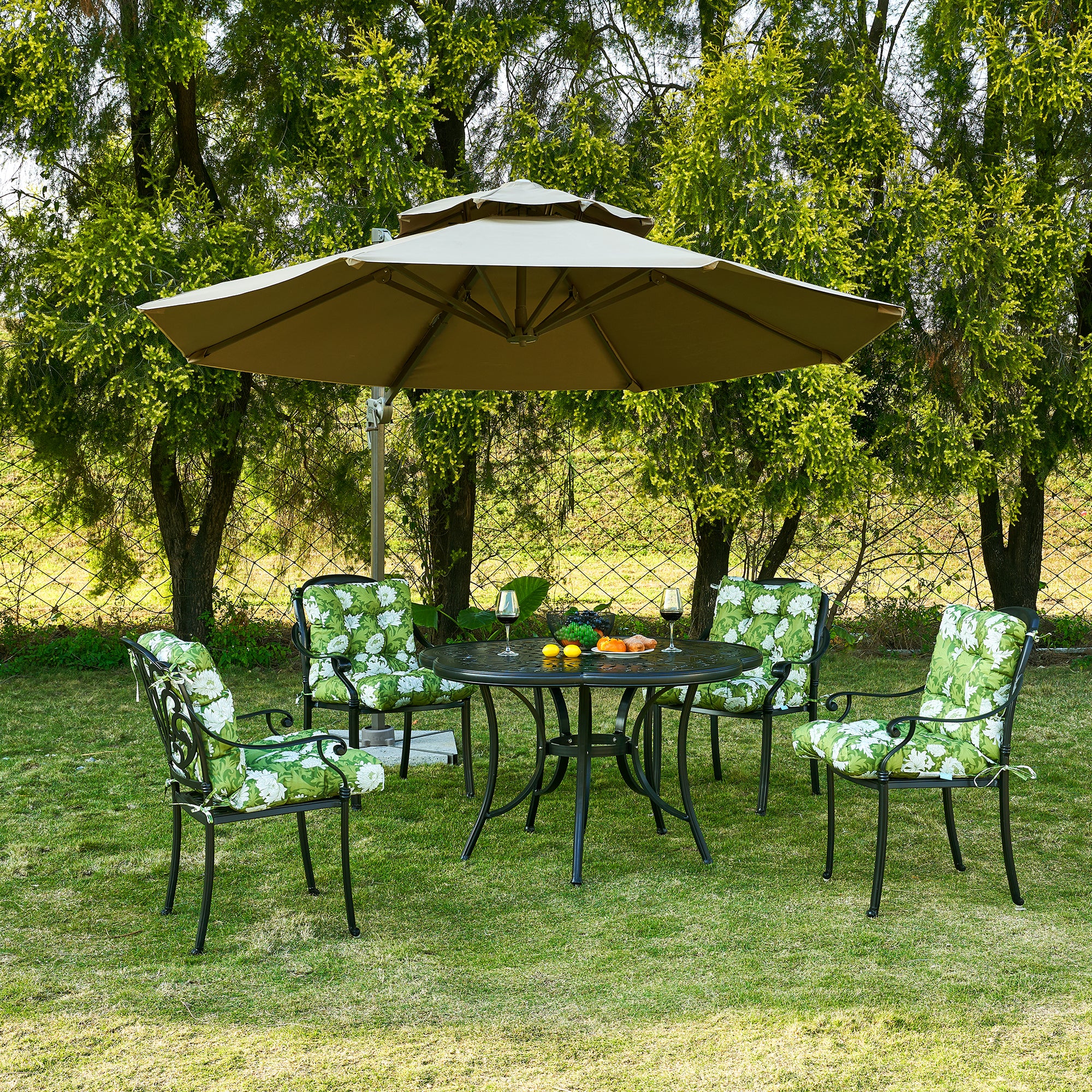 ARTPLAN Patio Chair Cushions Combined Seat and Back,Tufted Outdoor Swivel Chair Cushion with Tie,40"x20"x4",Floral