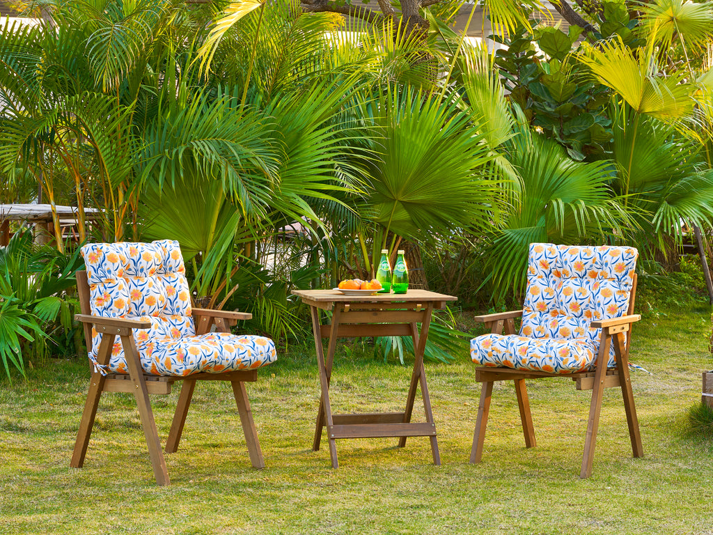 ARTPLAN Patio Chair Cushions Combined Seat and Back,Tufted Outdoor Swivel Chair Cushion with Tie,40"x20"x4",Floral