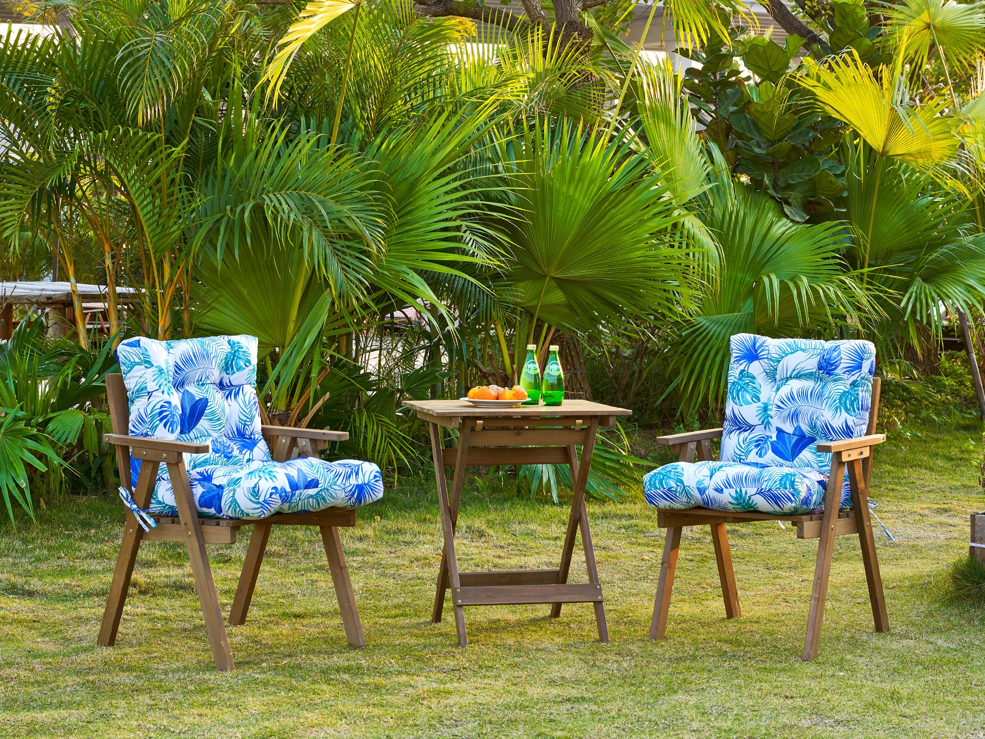 ARTPLAN Patio Chair Cushions Combined Seat and Back,Tufted Outdoor Swivel Chair Cushion with Tie,40"x20"x4",Floral
