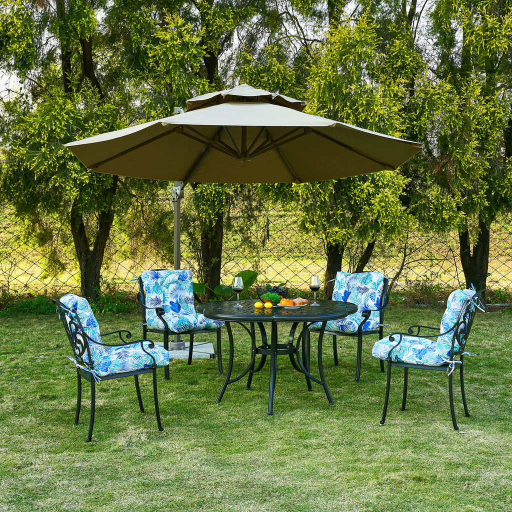 ARTPLAN Patio Chair Cushions Combined Seat and Back,Tufted Outdoor Swivel Chair Cushion with Tie,40"x20"x4",Floral