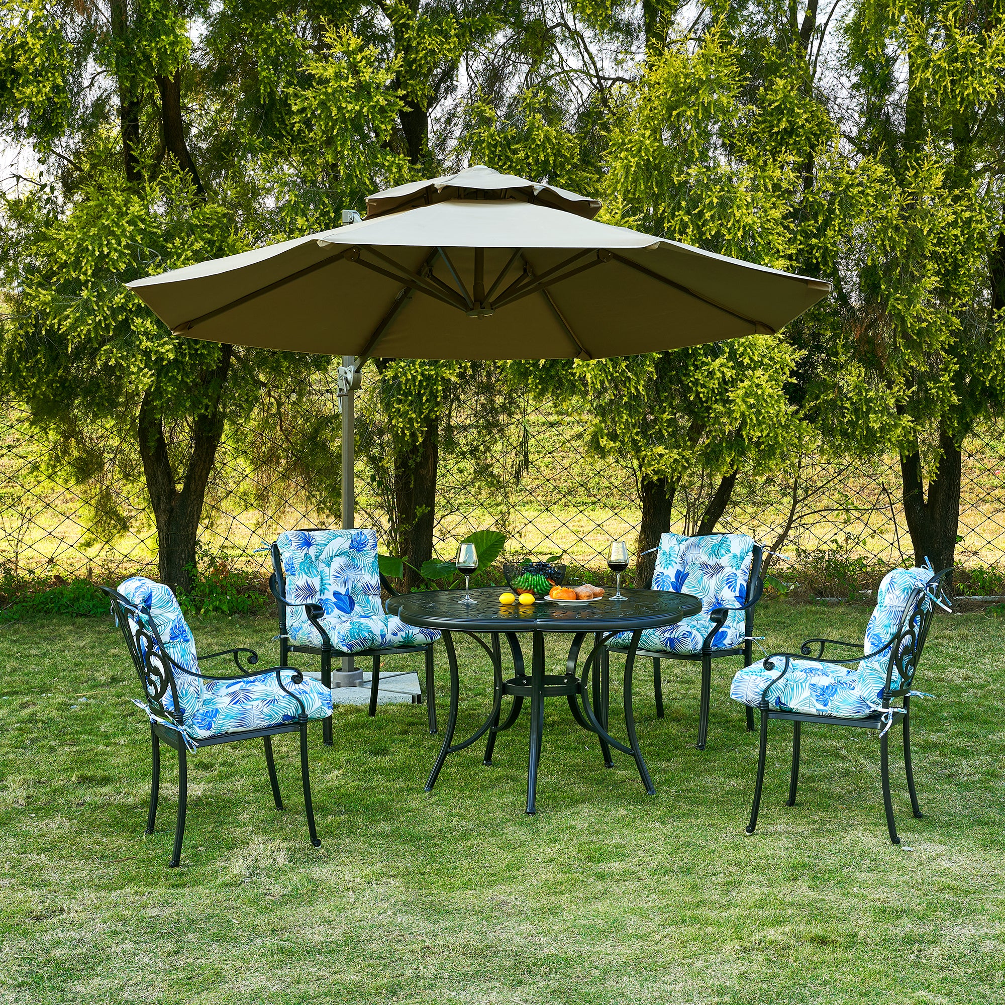 ARTPLAN Patio Chair Cushions Combined Seat and Back,Tufted Outdoor Swivel Chair Cushion with Tie,40"x20"x4",Floral