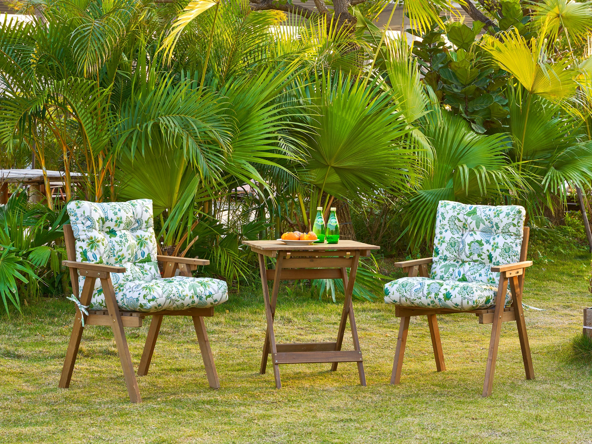 ARTPLAN Patio Chair Cushions Combined Seat and Back,Tufted Outdoor Swivel Chair Cushion with Tie,40"x20"x4",Floral