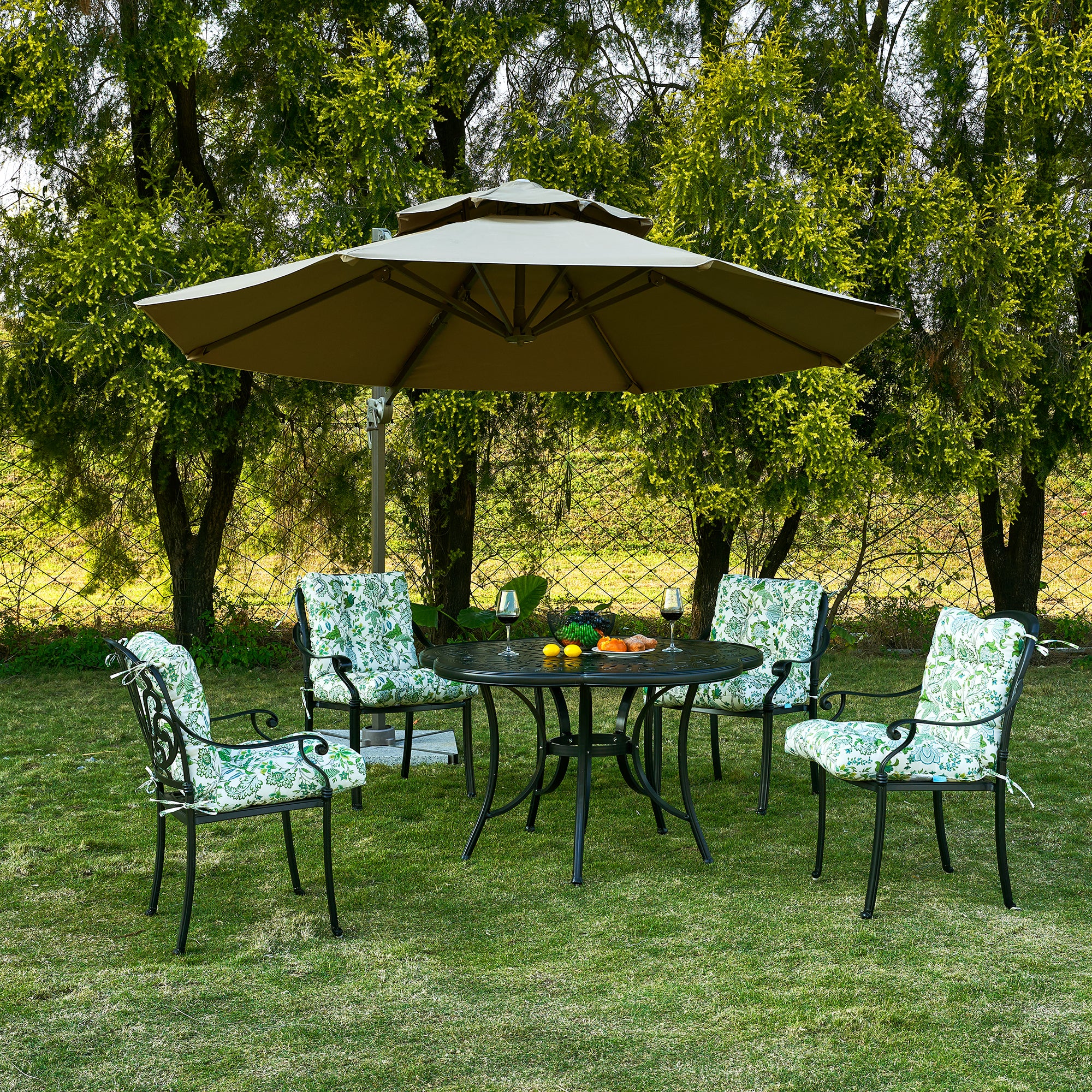 ARTPLAN Patio Chair Cushions Combined Seat and Back,Tufted Outdoor Swivel Chair Cushion with Tie,40"x20"x4",Floral