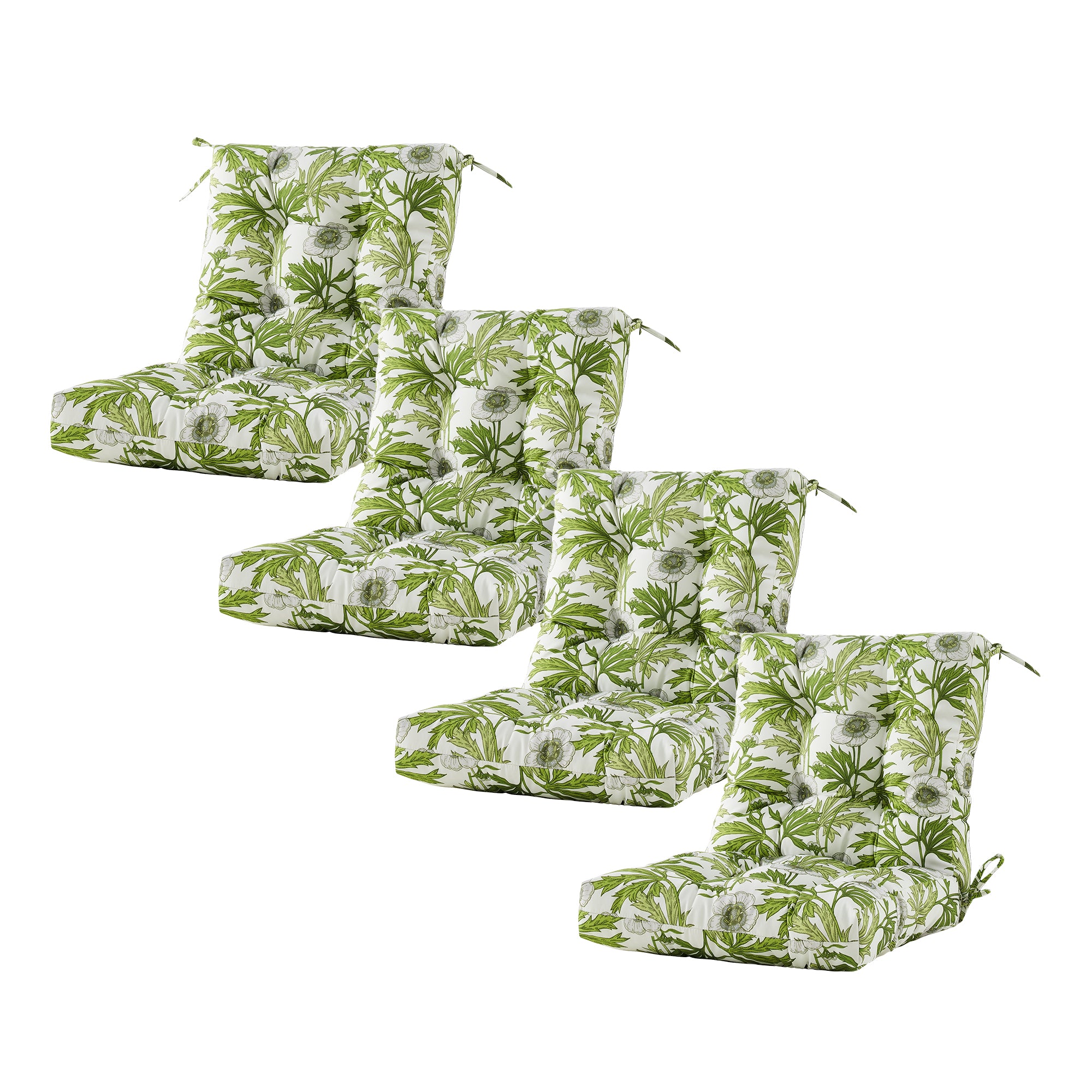 ARTPLAN Patio Chair Cushions Combined Seat and Back,Tufted Outdoor Swivel Chair Cushion with Tie,40"x20"x4",Floral