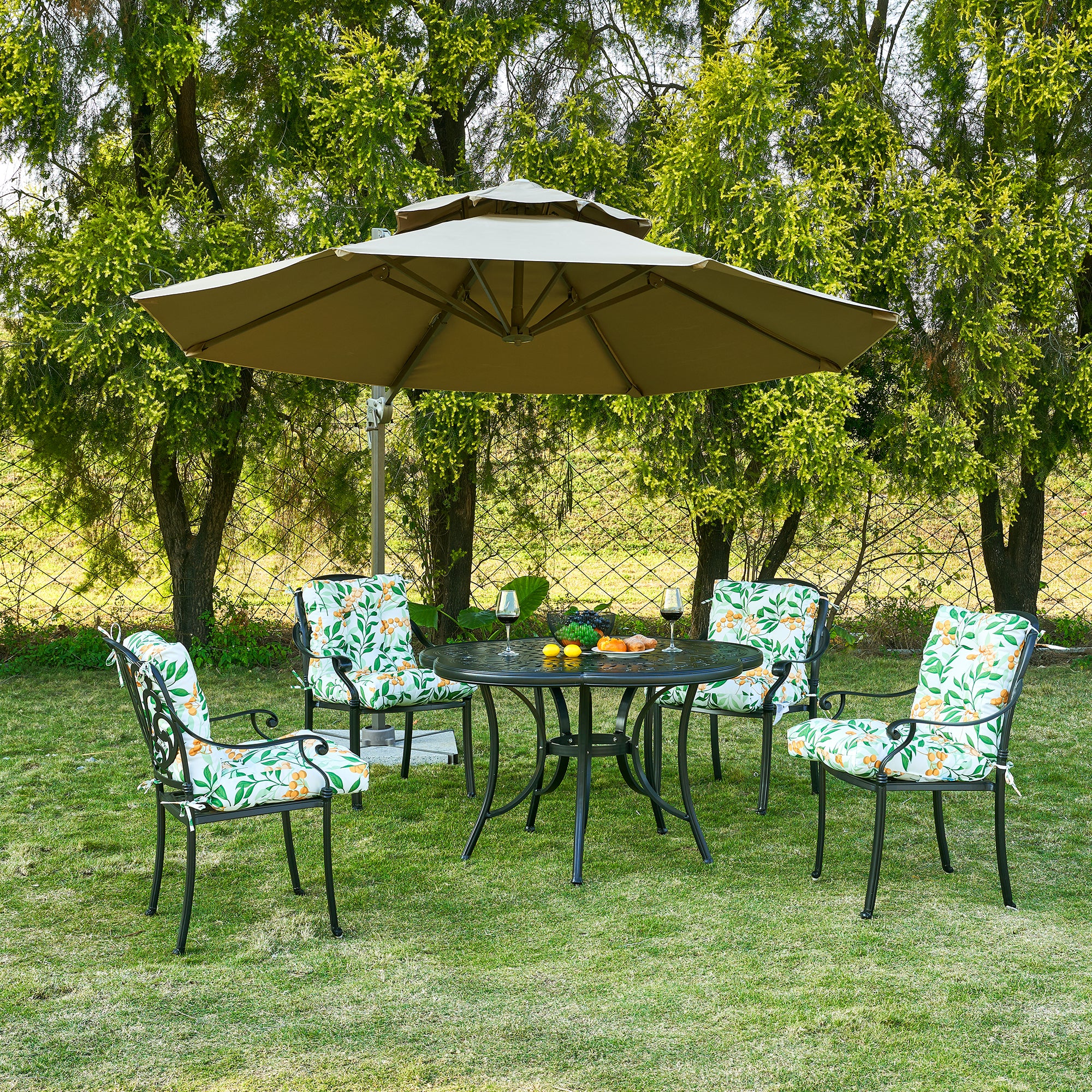 ARTPLAN Patio Chair Cushions Combined Seat and Back,Tufted Outdoor Swivel Chair Cushion with Tie,40"x20"x4",Floral