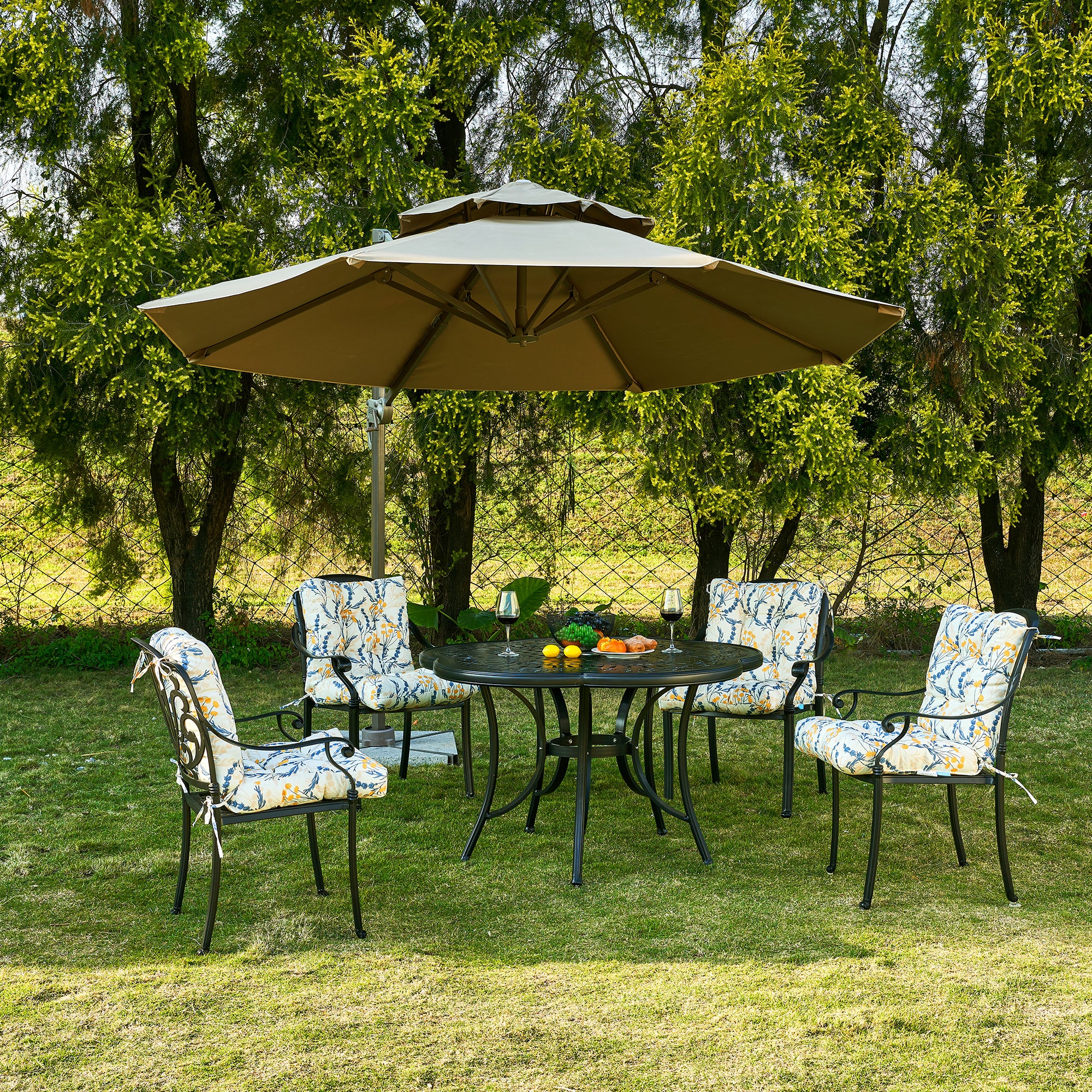 ARTPLAN Patio Chair Cushions Combined Seat and Back,Tufted Outdoor Swivel Chair Cushion with Tie,40"x20"x4",Floral