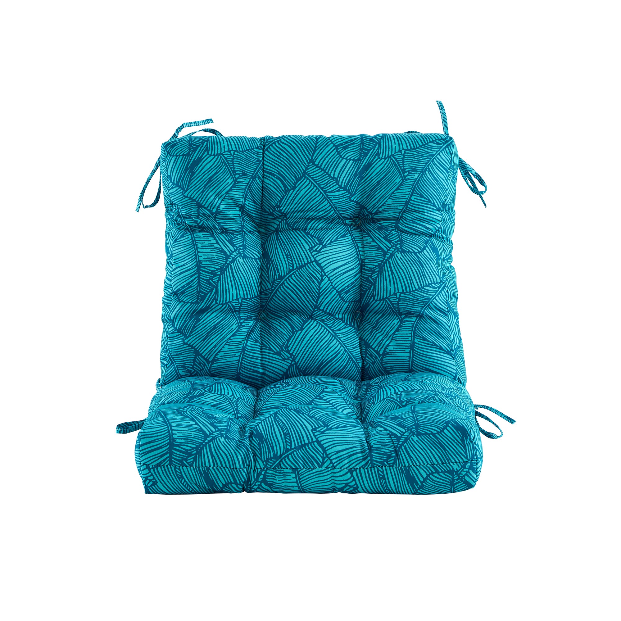 ARTPLAN Patio Chair Cushions Combined Seat and Back,Tufted Outdoor Swivel Chair Cushion with Tie,40"x20"x4",Floral