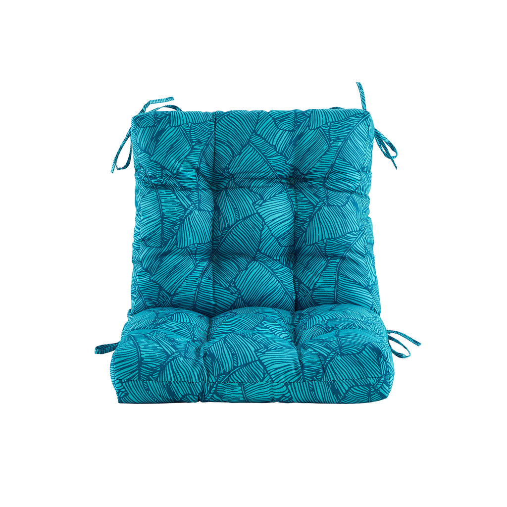 ARTPLAN Patio Chair Cushions Combined Seat and Back,Tufted Outdoor Swivel Chair Cushion with Tie,40"x20"x4",Floral