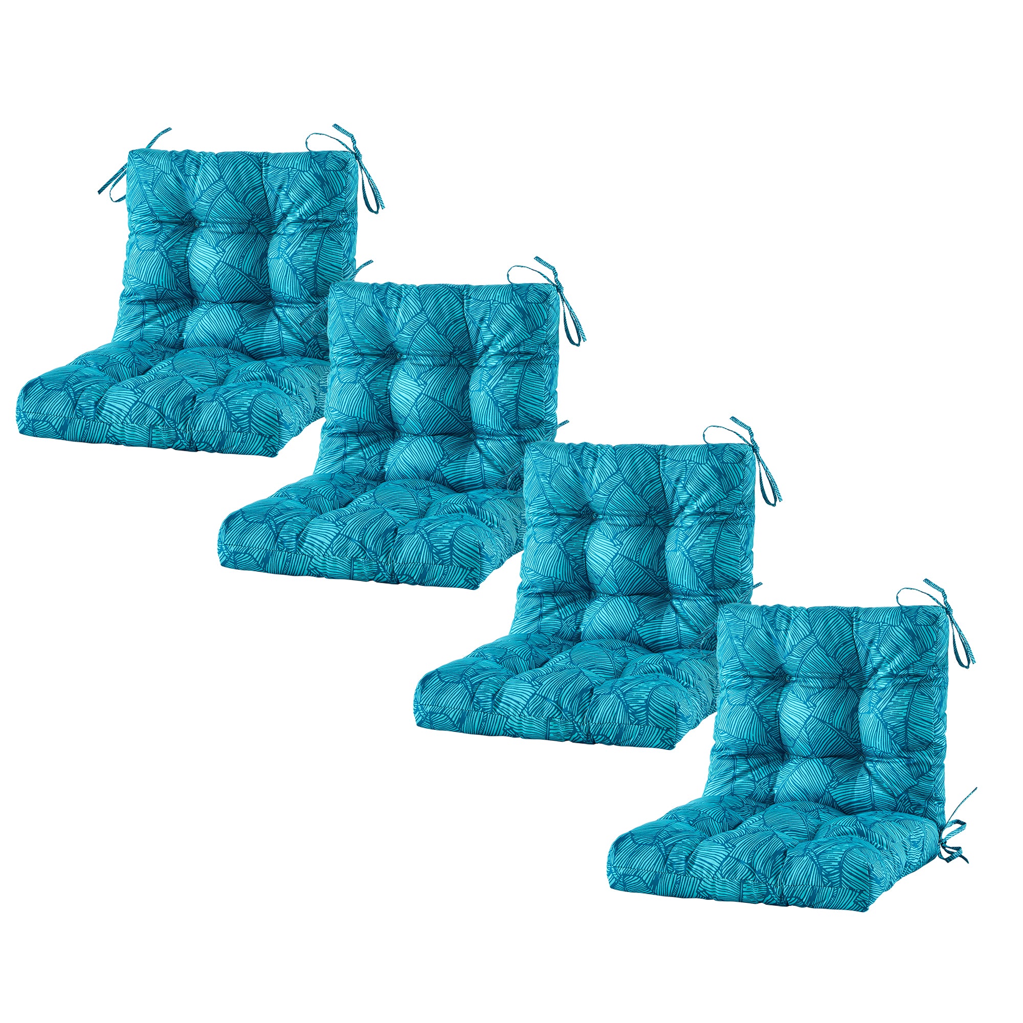 ARTPLAN Patio Chair Cushions Combined Seat and Back,Tufted Outdoor Swivel Chair Cushion with Tie,40"x20"x4",Floral