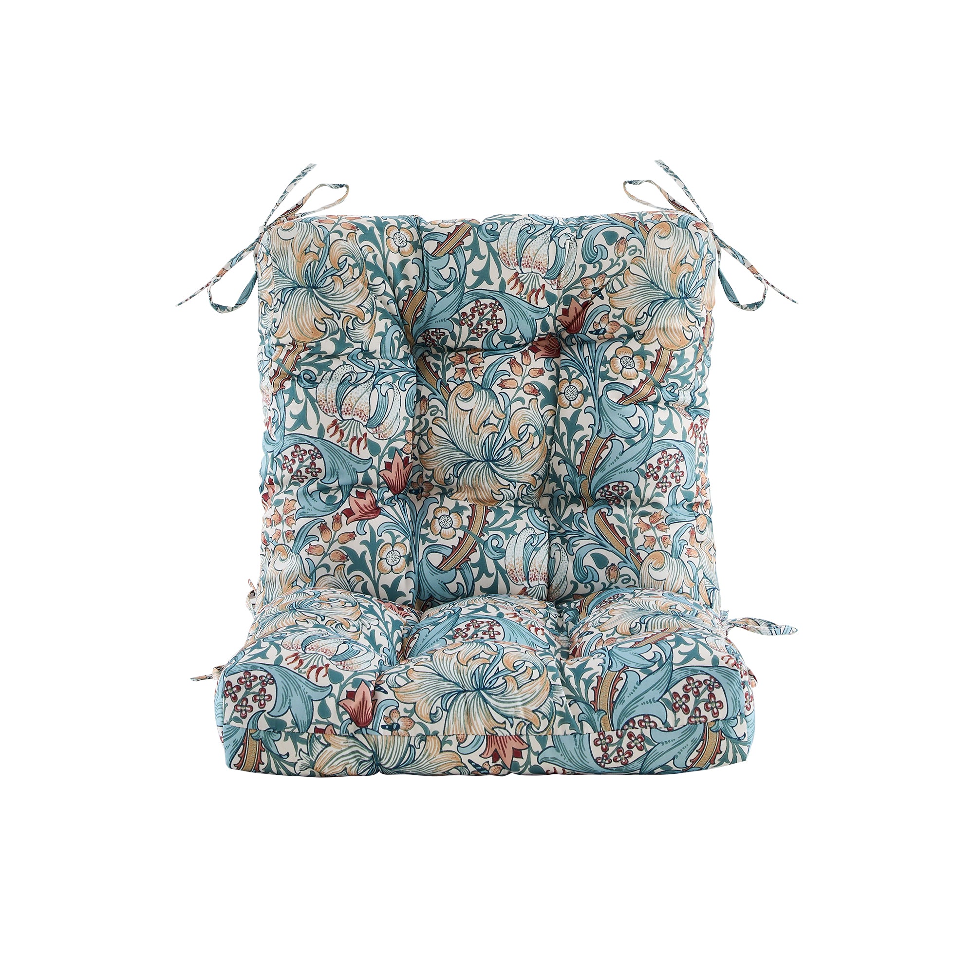 ARTPLAN Patio Chair Cushions Combined Seat and Back,Tufted Outdoor Swivel Chair Cushion with Tie,40"x20"x4",Floral
