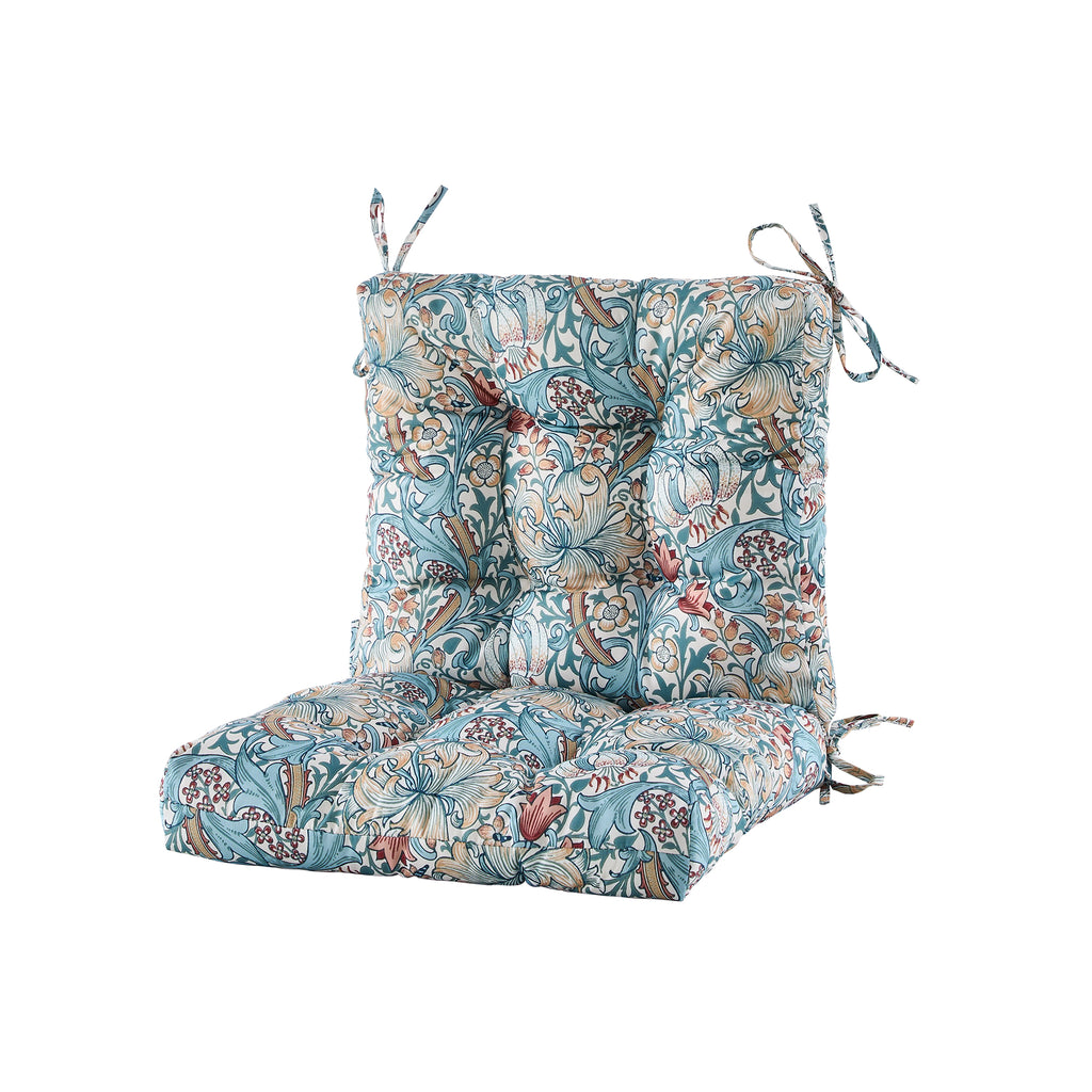 ARTPLAN Patio Chair Cushions Combined Seat and Back,Tufted Outdoor Swivel Chair Cushion with Tie,40"x20"x4",Floral