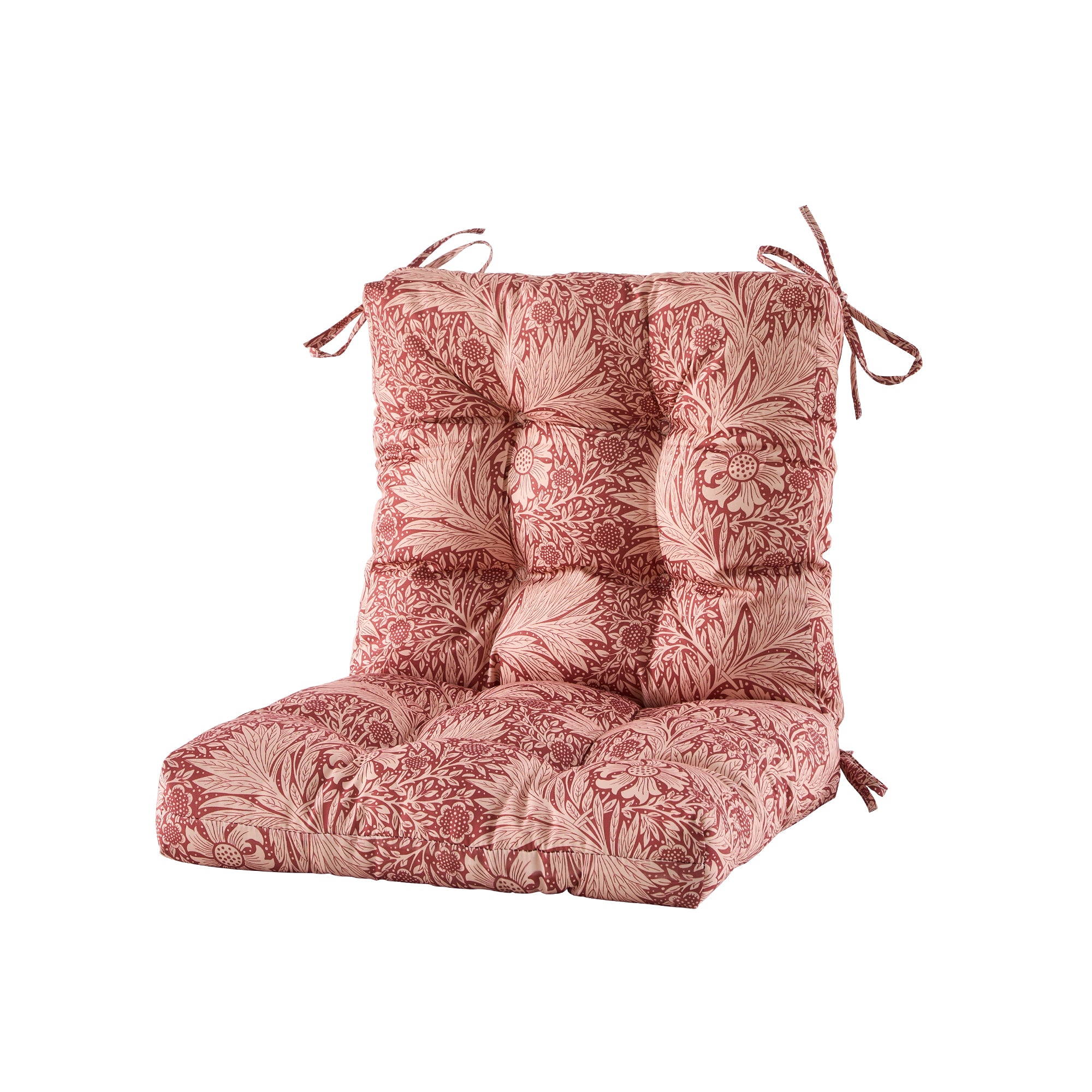 ARTPLAN Patio Chair Cushions Combined Seat and Back,Tufted Outdoor Swivel Chair Cushion with Tie,40"x20"x4",Floral