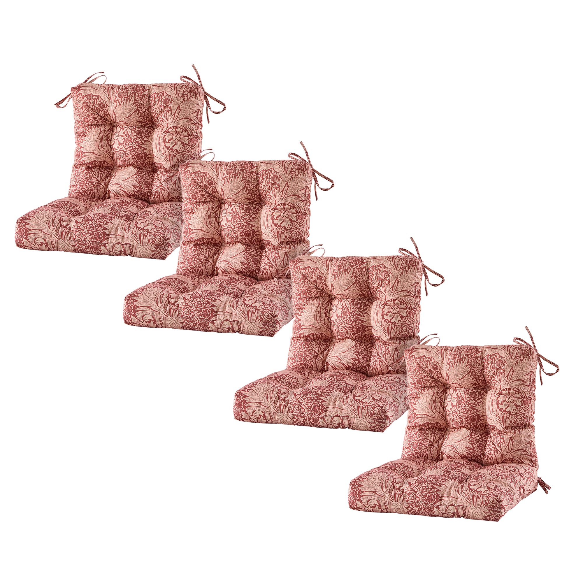 ARTPLAN Patio Chair Cushions Combined Seat and Back,Tufted Outdoor Swivel Chair Cushion with Tie,40"x20"x4",Floral