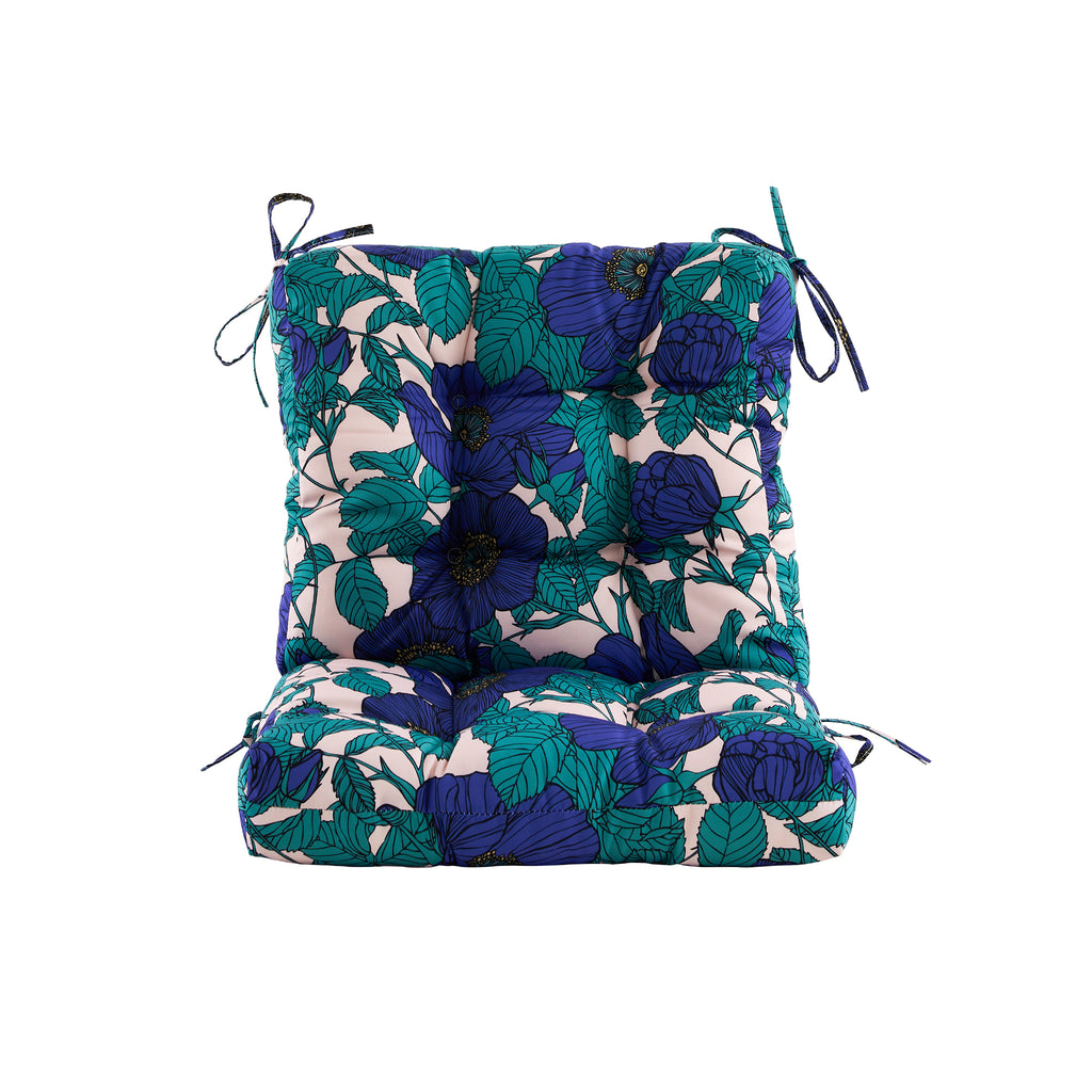 ARTPLAN Patio Chair Cushions Combined Seat and Back,Tufted Outdoor Swivel Chair Cushion with Tie,40"x20"x4",Floral